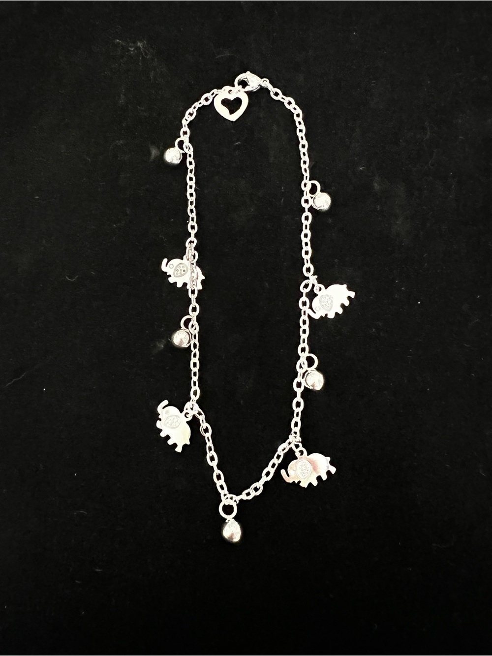 Silver Elephant Charm Anklet